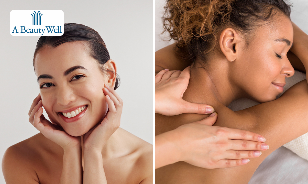 Forfait relaxation avec un massage visage, nuque et épaules + soin du visage (90 min)