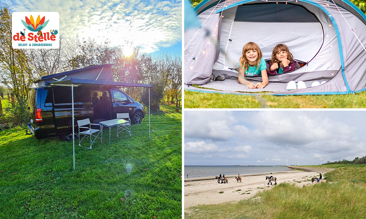 2, 5 of 7 overnachtingen op de camping van Beleefboerderij De Stelle