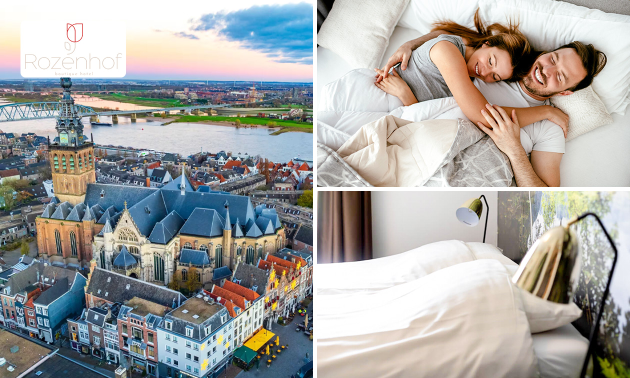 Overnachting(en) voor 2 + ontbijt + late check-out + evt. fles bubbels nabij Nijmegen