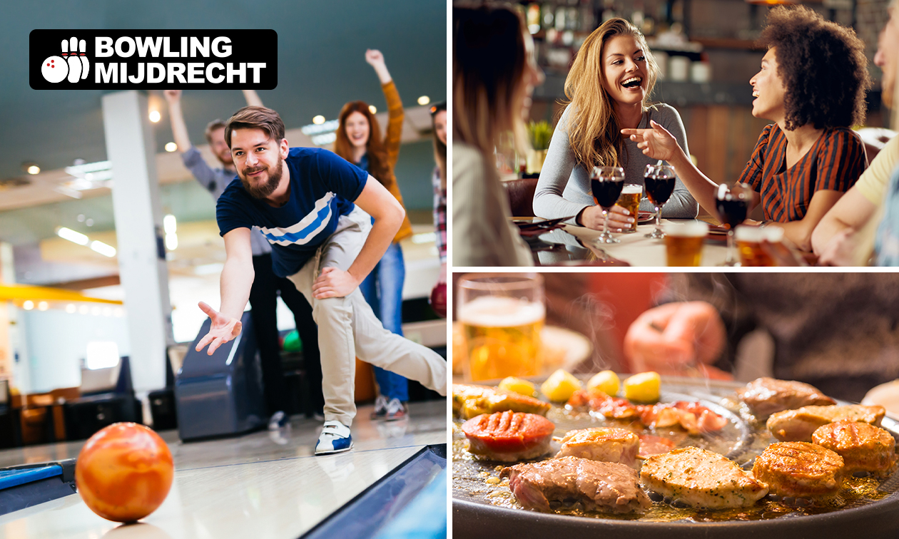 1 uur bowlen (4 t/m 12 personen)  + onbeperkt grillen