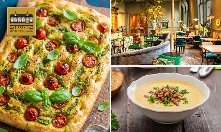2-gangen keuzelunch bij Lounge en Boutiquehotel STAATS
