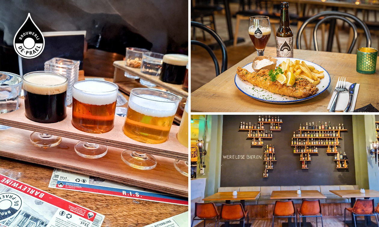 Bierproeverij + hapjes of hoofdgerecht naar keuze + biertje