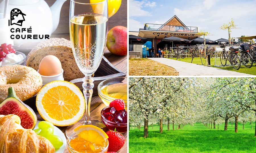 Luxe ontbijt + glas cava in de Haspengouwse natuur bij Café Coureur
