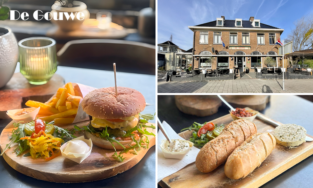3-gangen keuzediner + mandje brood bij Café de Gouwe in Oegstgeest