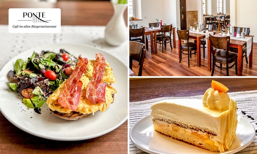 Taart of lunch + drankje naar keuze bij Café Ponte