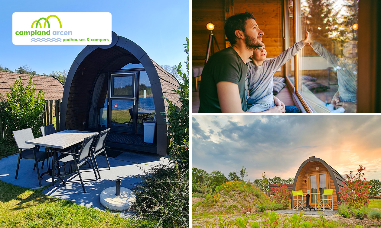 2, 3 of 4 overnachtingen voor 2 in een pod naar keuze + flesje wijn + vroege check-in