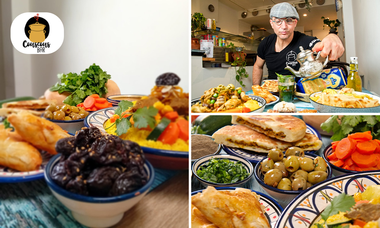 Couscous + soep + salade + evt. nagerecht bij de Couscousbar