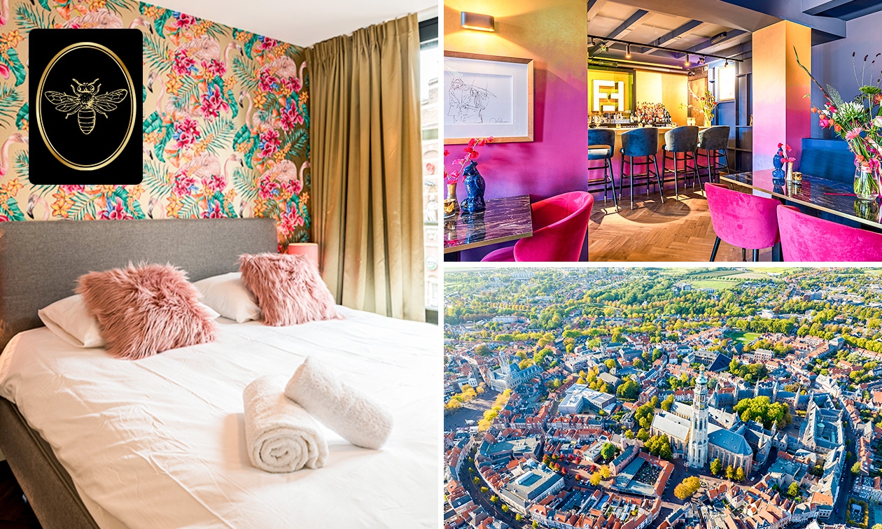 Overnachting voor 2 + ontbijt + late check-in + late check-out + fles wijn in Middelburg