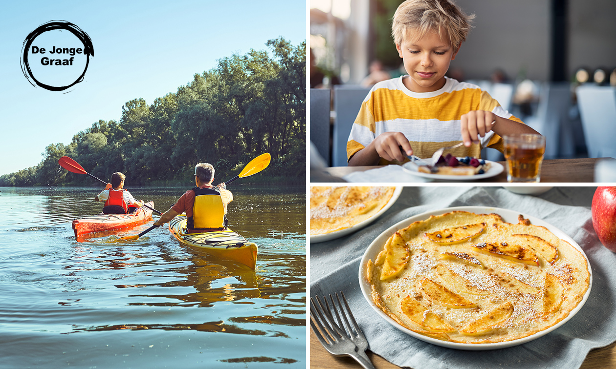 Kanotocht voor 2 of 3 personen in de avond (3 uur) + pannenkoek bij De Jonge Graaf