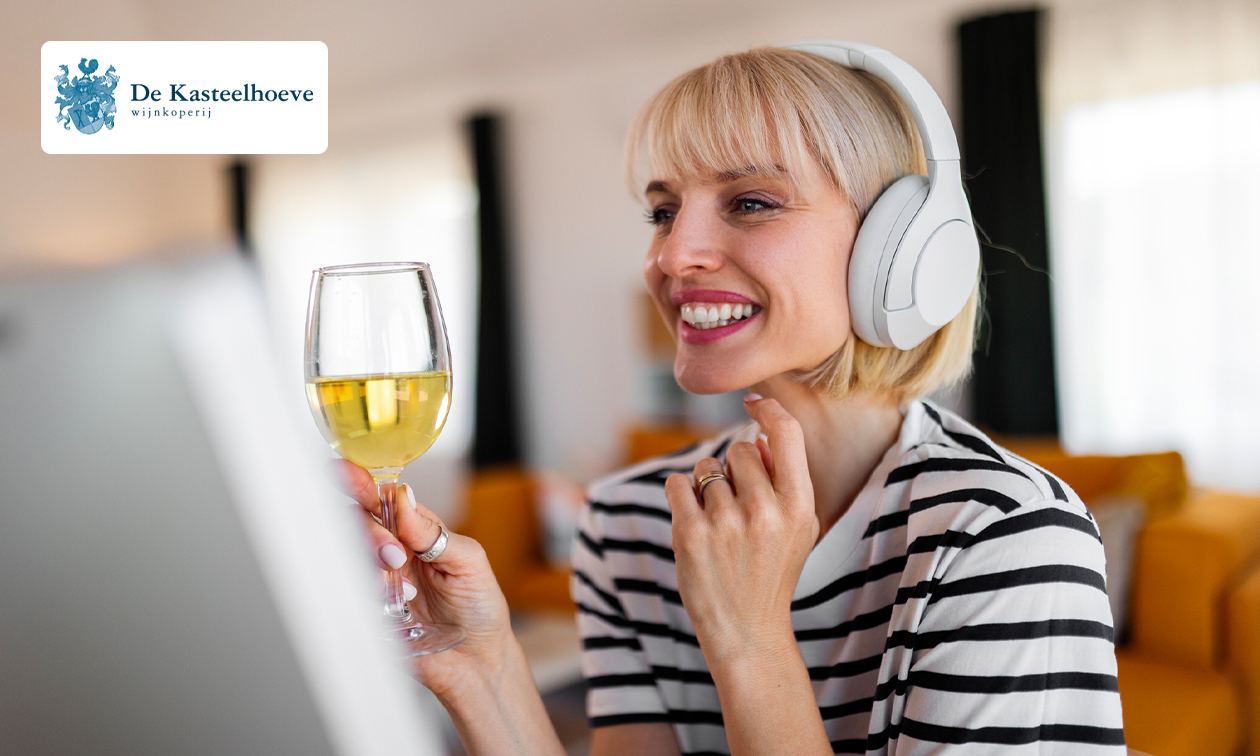 Cours d'œnologie en ligne + dégustation de vins par De Kasteelhoeve
