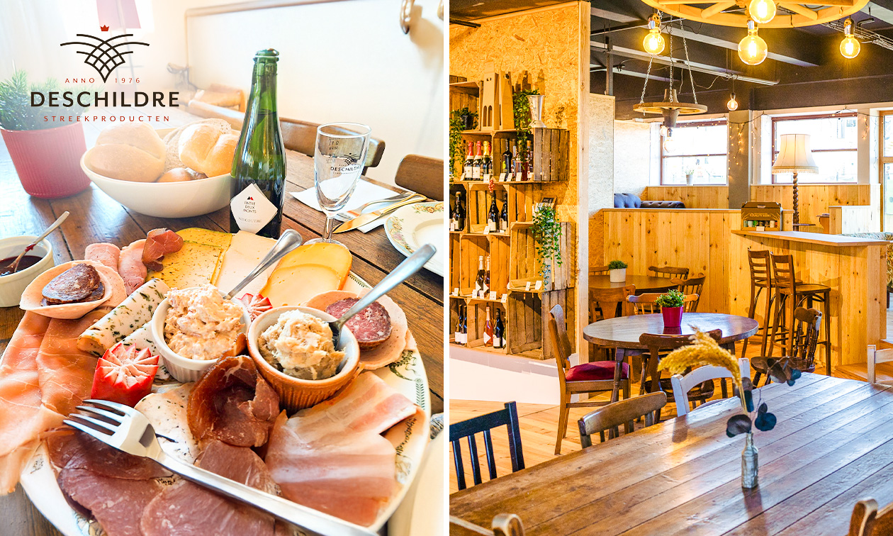 Luxe ontbijt incl. koffie/thee + glas wijn + wandelkaart bij Deschildre Streekproducten