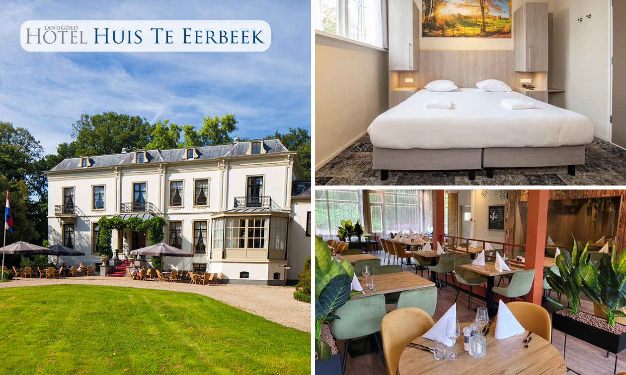 Overnachting(en) voor 2 + ontbijt + hoofdgerecht van Fletcher's diner à la carte nabij de Veluwe