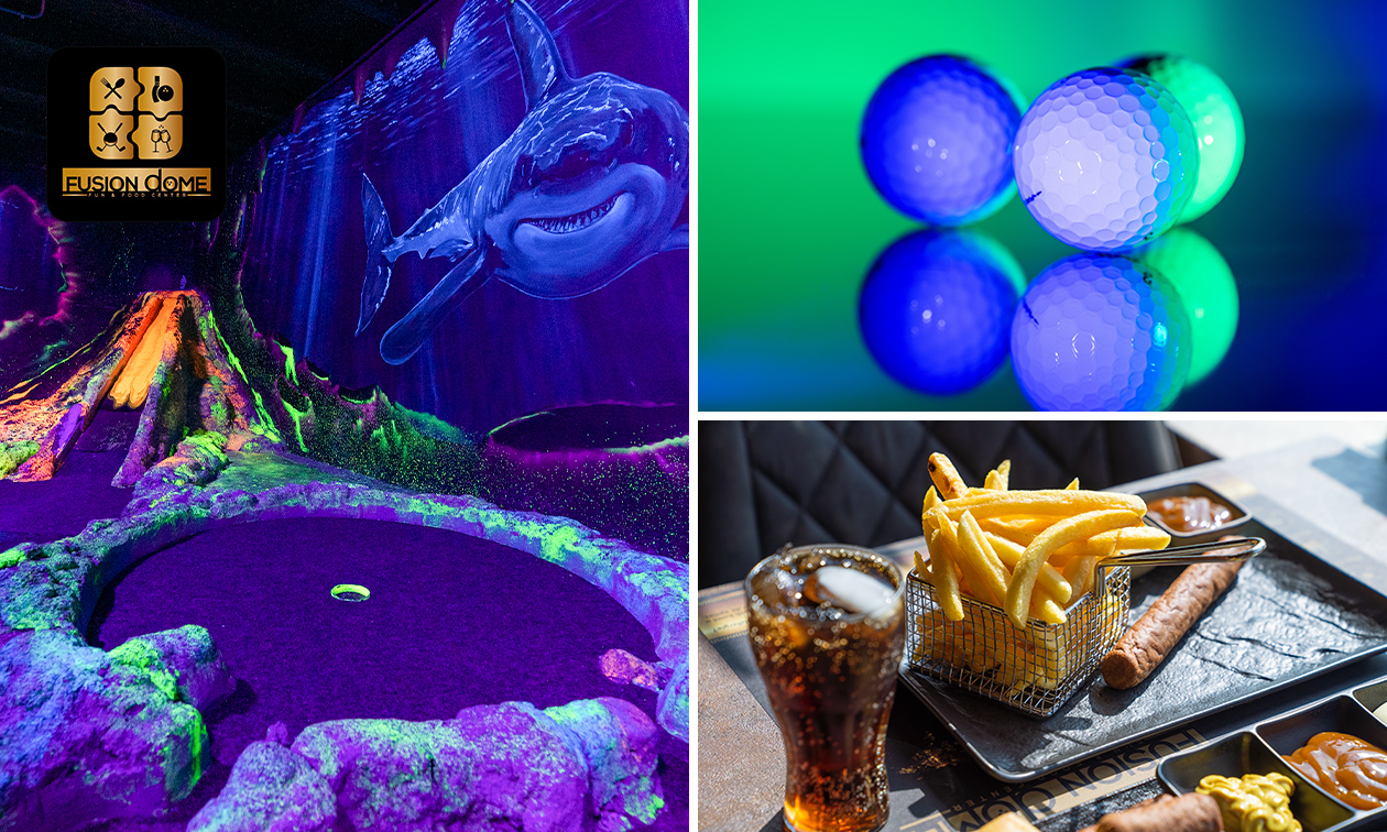 Glow-in-the-dark-minigolf + snackmenu bij Fusion Dome