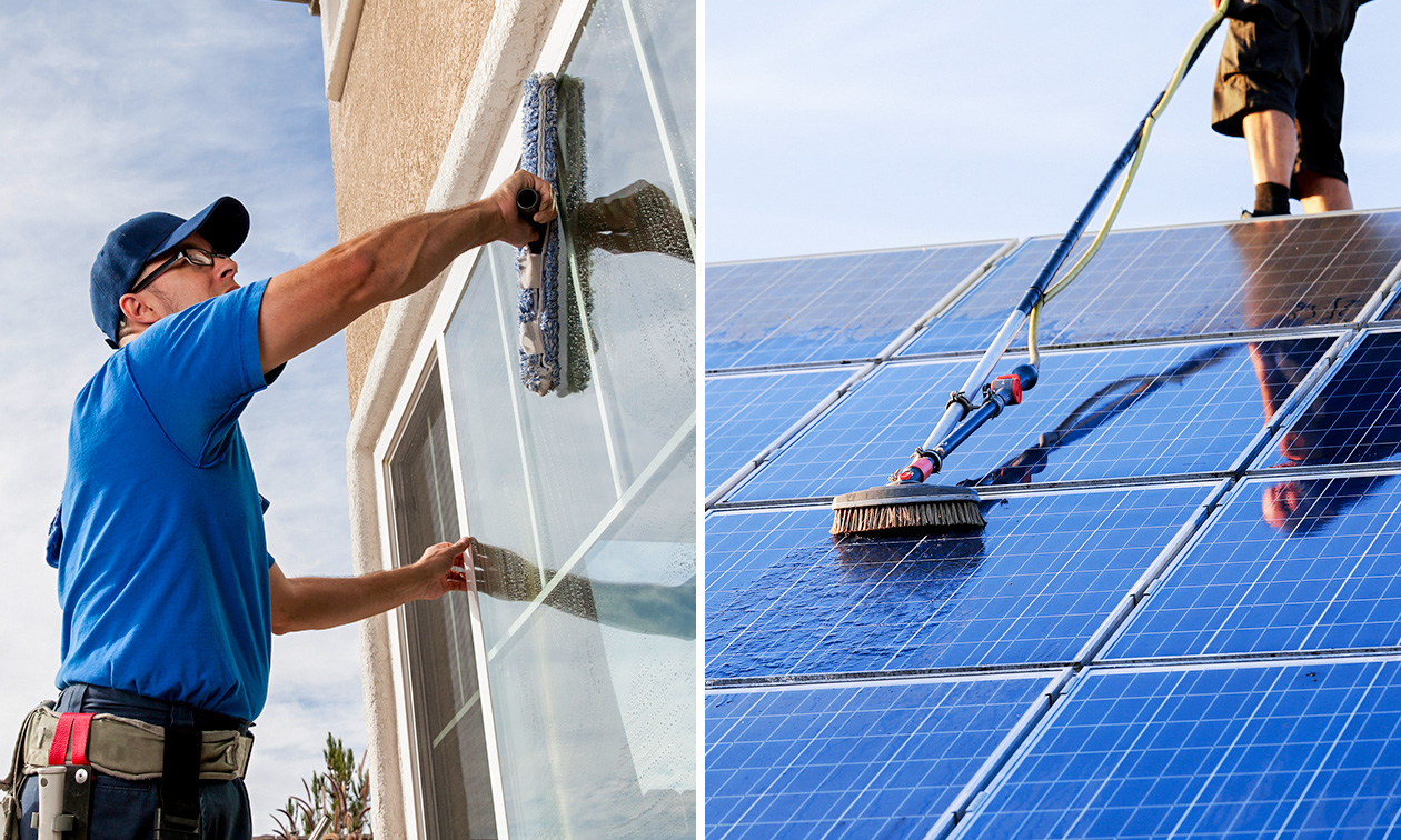 Ramen wassen of zonnepanelen reinigen Ramen wassen of zonnepanelen reinigen