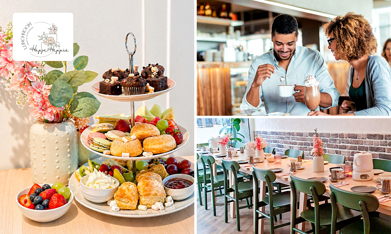 Luxe high tea (2,5 uur) + smoothie bij HapjeHeppie