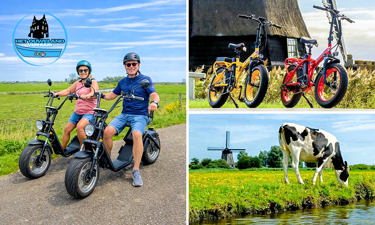Huur e-chopper (3 uur) of 'DikkeFiets' (3 uur of hele dag) + routes