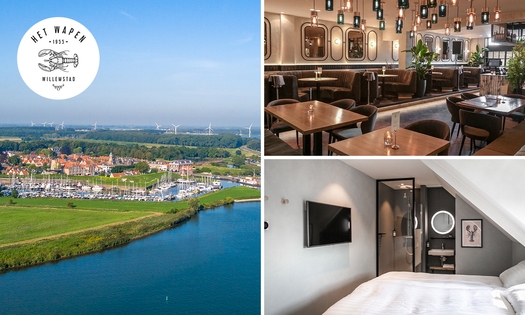 Overnachting voor 2 + ontbijt + evt. diner in Willemstad