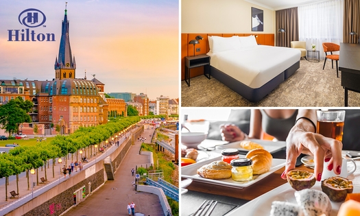Overnachting voor 2 + ontbijt + parkeren bij Hilton Düsseldorf