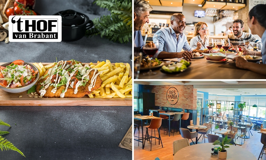 2-gangen schnitzel- of spareribsdiner bij Hof van Brabant
