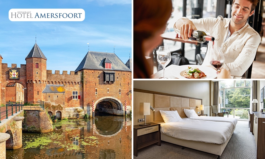 Overnachting(en) voor 2 + ontbijt + 1x hoofdgerecht à la carte in Amersfoort