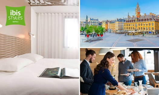 Nuit pour 2 + petit-déjeuner + check-out tardif à ibis Styles Lille Aéroport