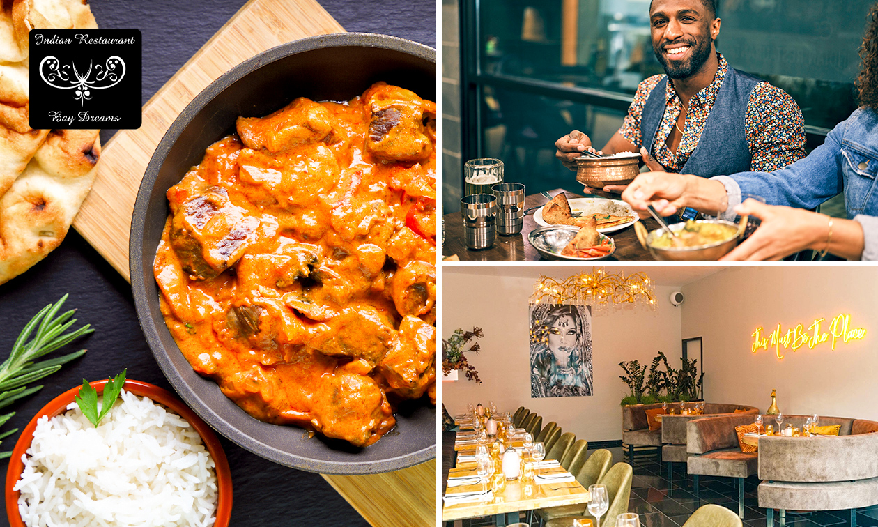 Indiase curry naar keuze + naan of rijst bij Indian Bay Dreams