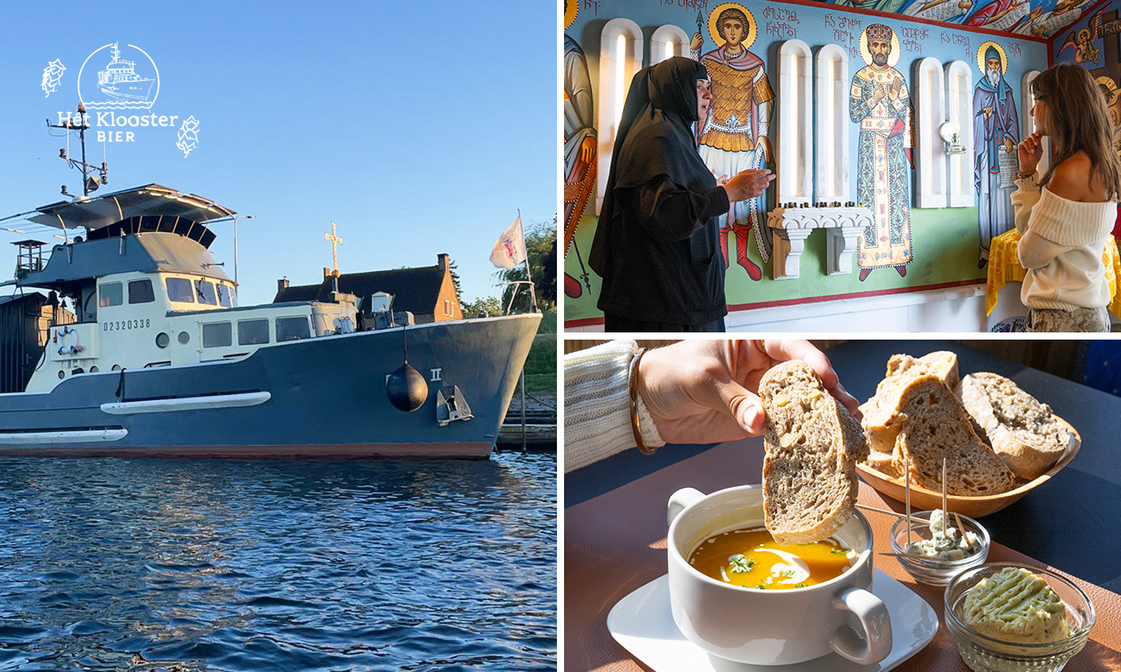 Kloosterschip rondleiding + proeverij + diner + rondvaart (3 uur)