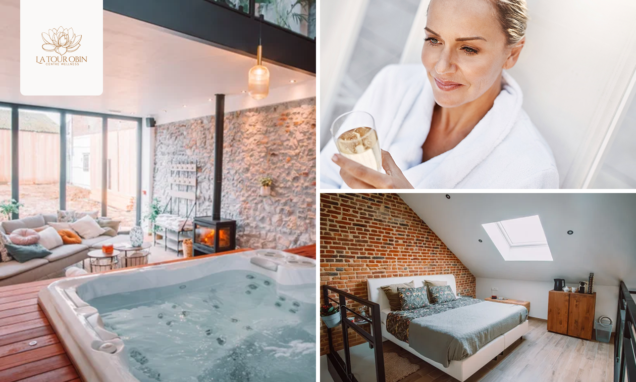 1 nuit pour 2 + spa privatif + petit-déjeuner + bouteille de cava à La Tour Obin