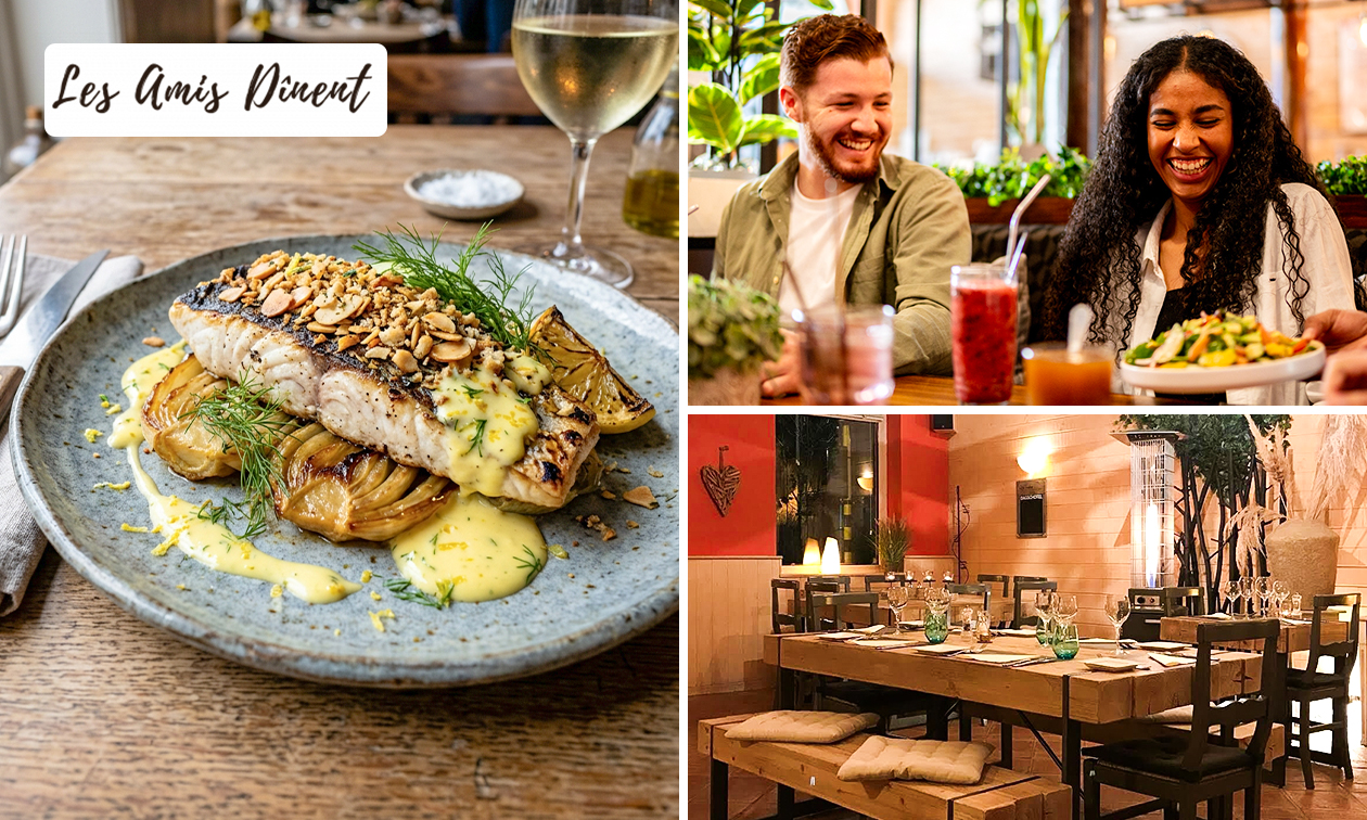2-gangen hamburgerdiner + aperitief of 3-gangen keuzediner bij Les Amis Dînent