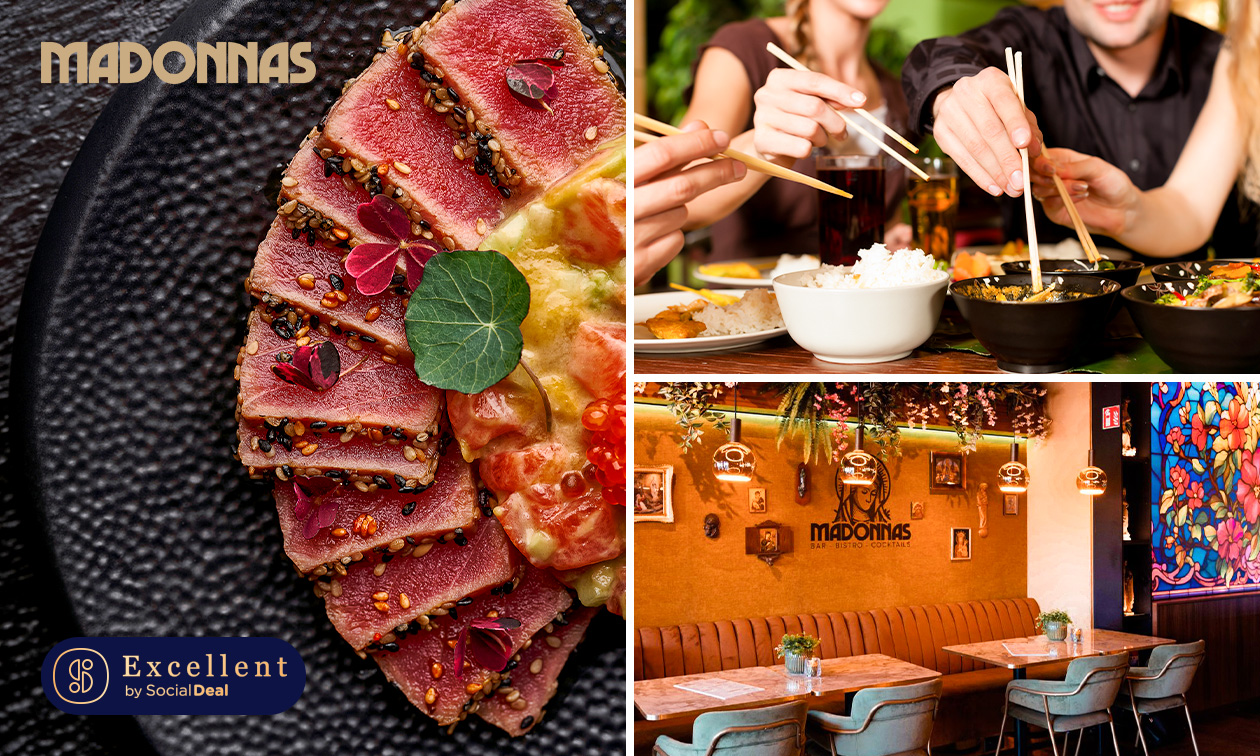 Spaans of Aziatisch 2-gangen shared dining-diner bij Madonnas