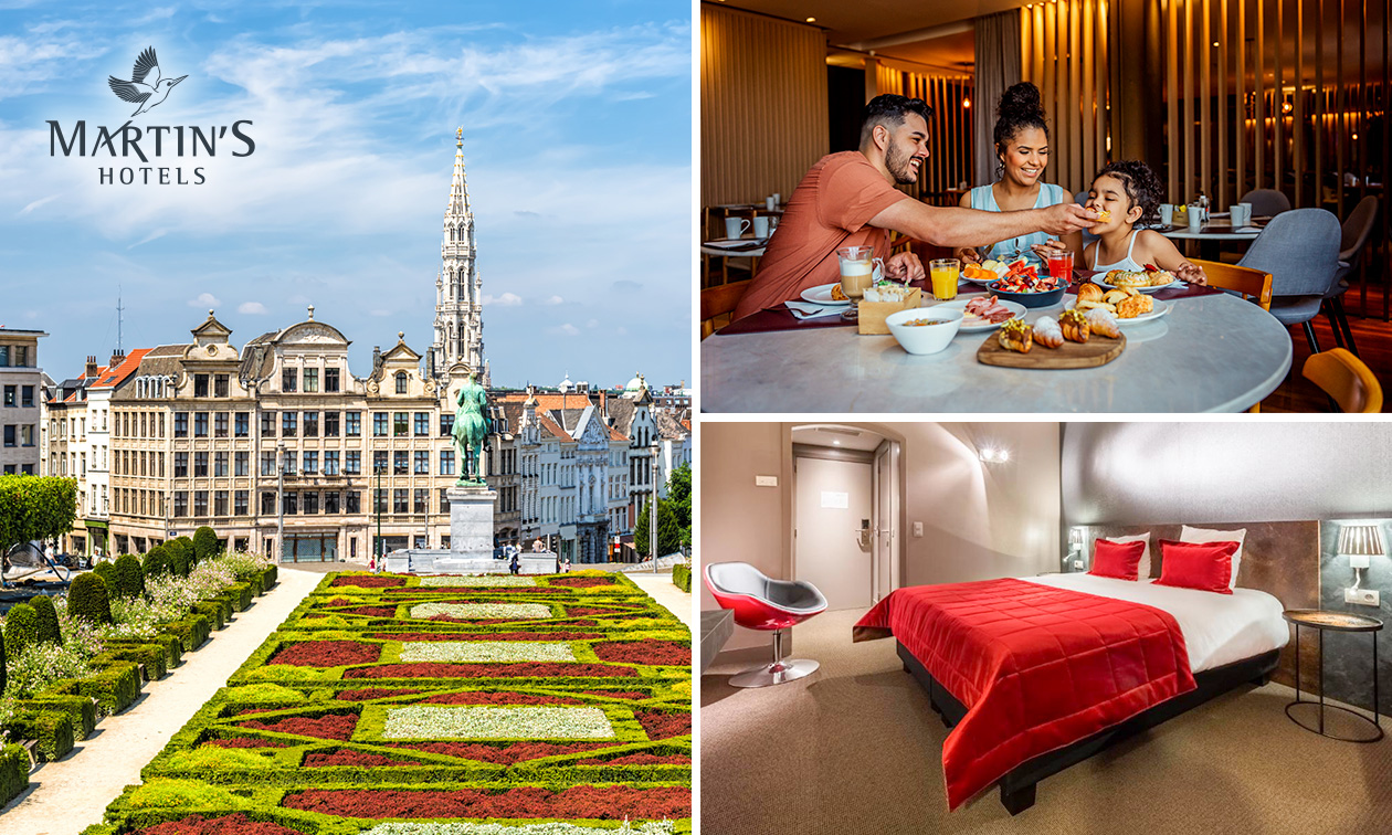 Overnachting voor 2 + ontbijt + glas cava + late check-out in Brussel