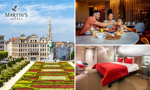 Overnachting voor 2 + ontbijt + glas cava + late check-out in Brussel