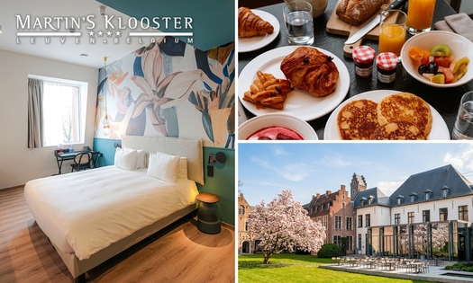 Overnachting voor 2 + ontbijt + late check-out in hartje Leuven