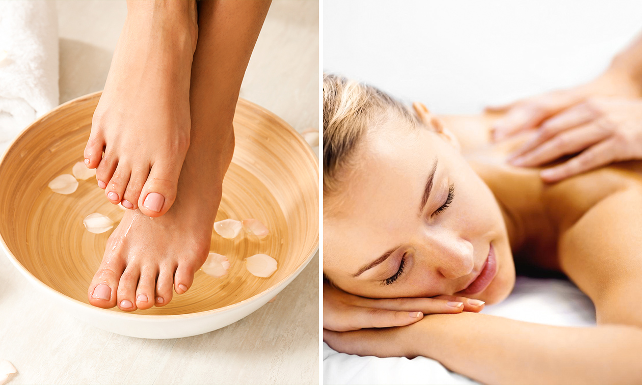 Massage naar keuze (30 min) of voetenwellness (45 min)