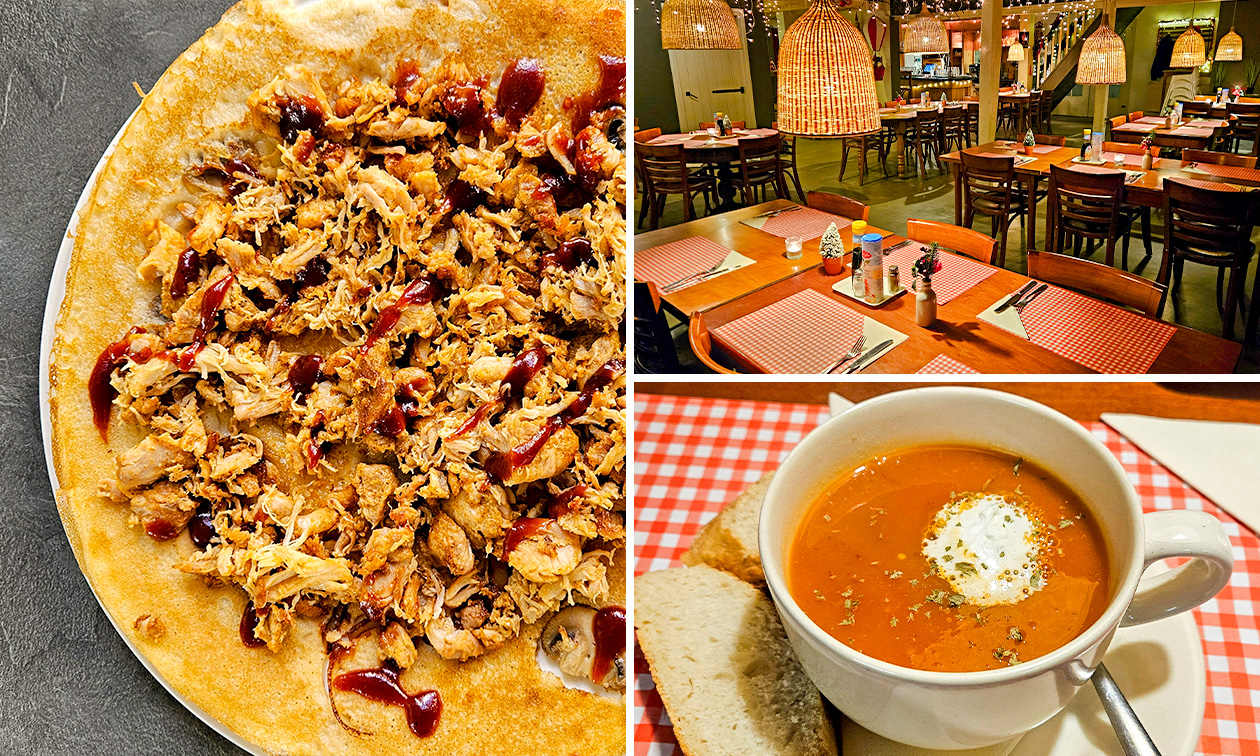 2-gangen keuzediner of 3-gangendiner à la carte bij Pannenkoekenrestaurant De Veldkamp