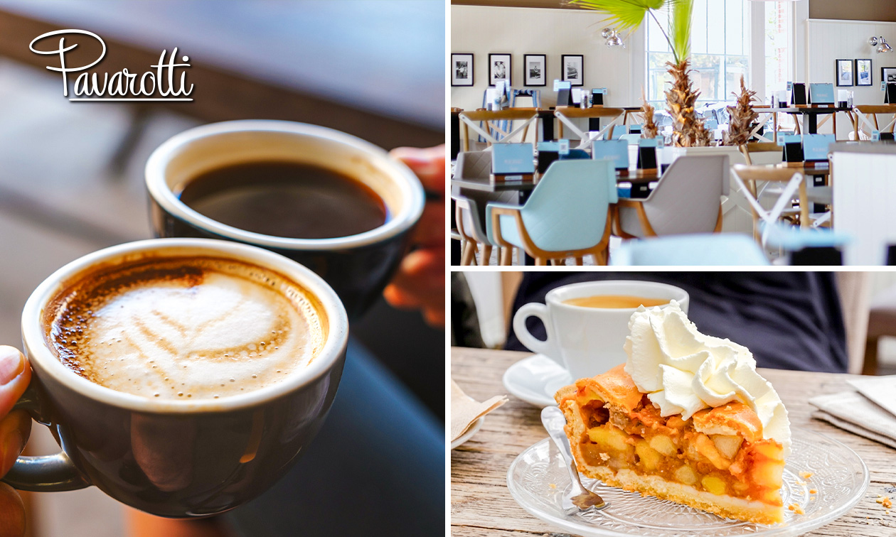 Koffie of thee naar keuze + gebak bij Pavarotti Leiden