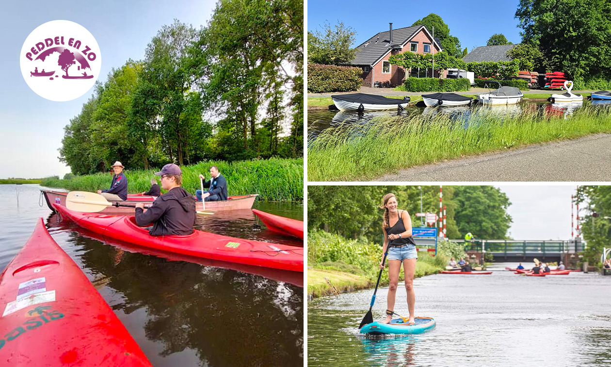 Huur kano, boot, sloep (4 uur), SUP (2 uur) of waterfiets (1 uur)