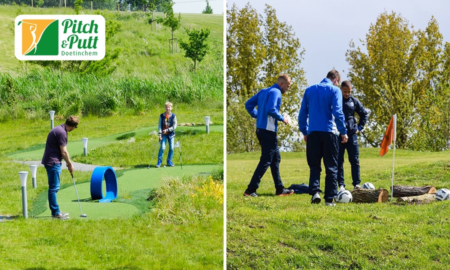 Fungolf of voetgolf + bittergarnituur bij Pitch&Putt Golf Doetinchem