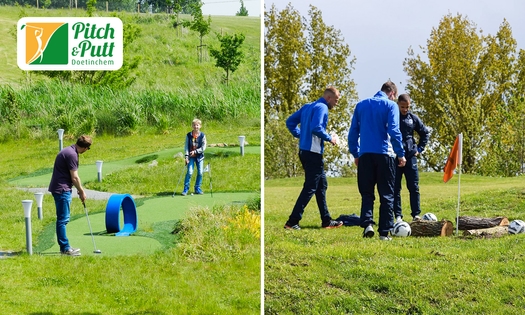 Fungolf of voetgolf + bittergarnituur bij Pitch&Putt Golf Doetinchem