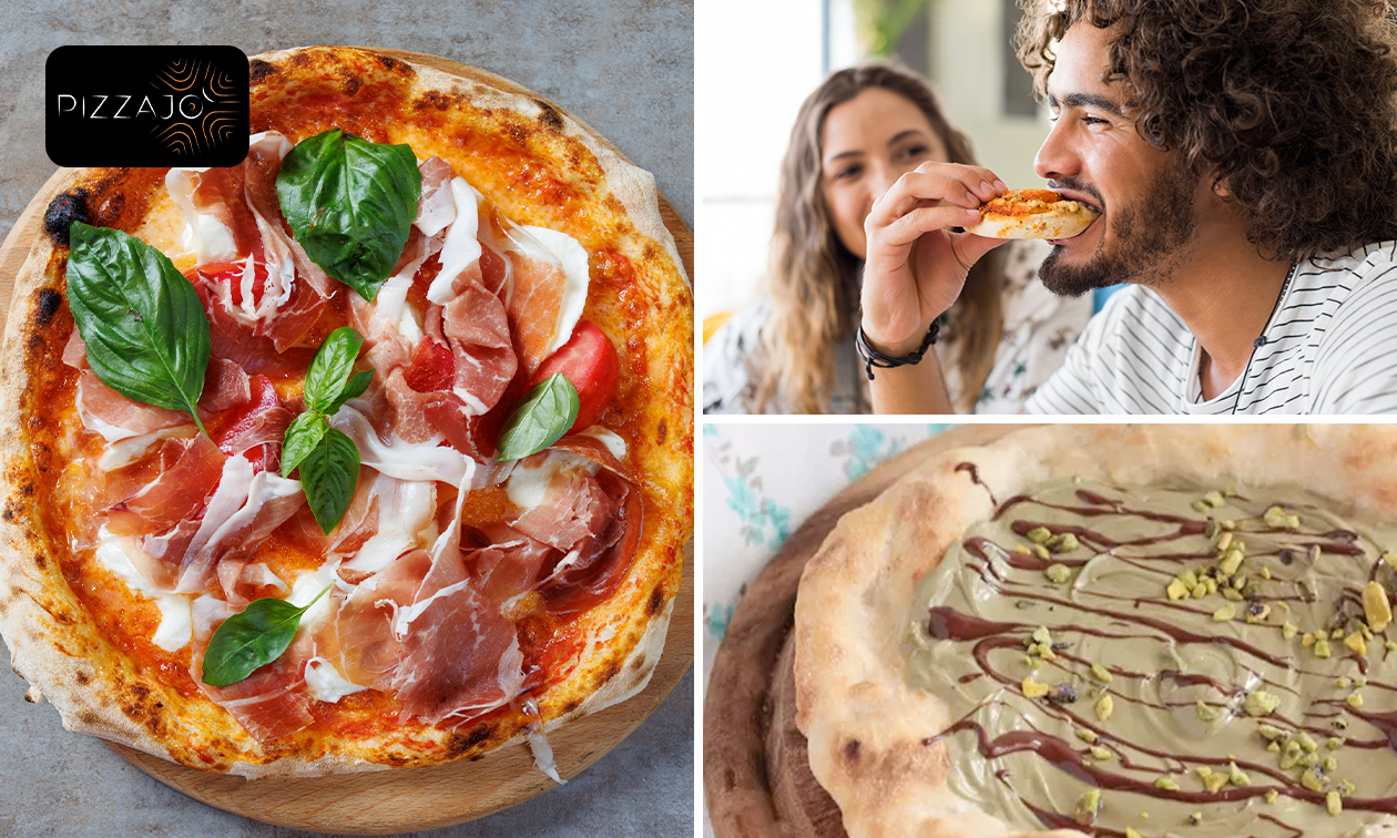 2 pizzasandwiches of 1 pizza + dessert om af te halen bij Pizzajò 2 pizzasandwiches of 1 pizza + dessert om af te halen bij Pizzajò