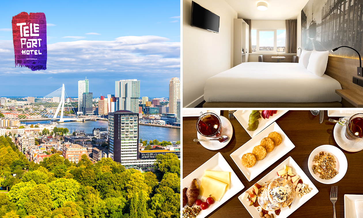 1 of 2 overnachting(en) voor 2 + early check-in of late check-out + evt ontbijt bij Rotterdam Teleport Hotel