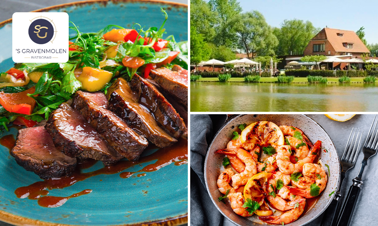 Menu en 3 services au choix chez 's Gravenmolen Grimbergen