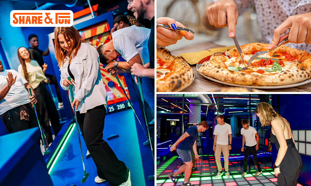 Speelse activiteit(en) naar keuze + eventueel cocktail of pizza in Brussel