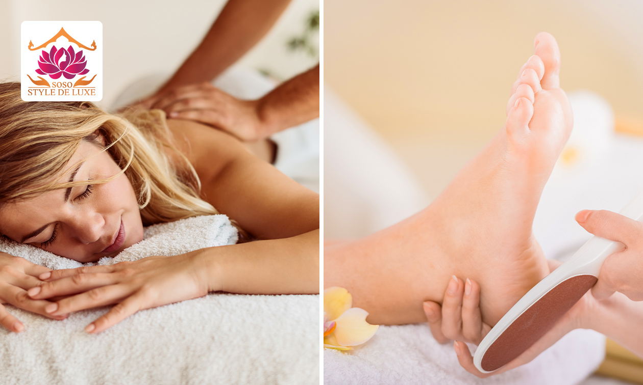Pedicurebehandeling (30 min) en/of massage naar keuze (30 of 40 min)