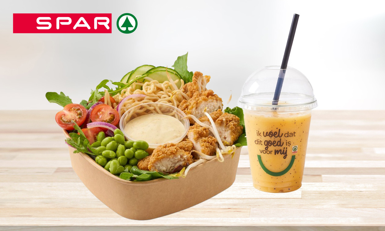 Verse salade + verse smoothie om af te halen bij SPAR City Zutphen