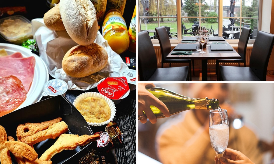 Luxe ontbijt met een glas cava bij 't Oud Lier