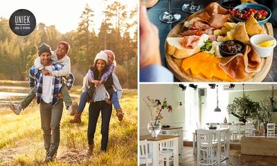Wandelarrangement + koffie of thee + gebak + borrelplank bij UNIEK