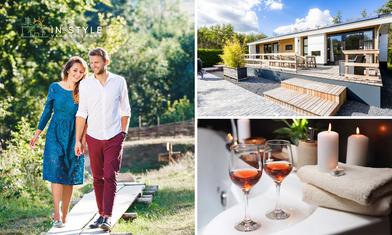 Overnachtingen voor 2 of 4 personen in luxe chalet, evt. met sauna + late check-out + fles wijn