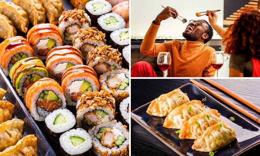 Sushibox (50 stuks) + kipgyoza's (5 stuks) voor afhaal bij Wok n' Maki in hartje Leuven