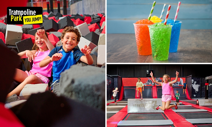 Entree voor You Jump Sambreville (2 of 2,5 uur) + sokken + slushy + evt. snoepzak